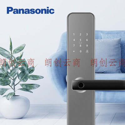 松下（Panasonic）指纹锁密码锁智能门锁电子锁家用防盗门锁执手式   EMW1102GH灰色