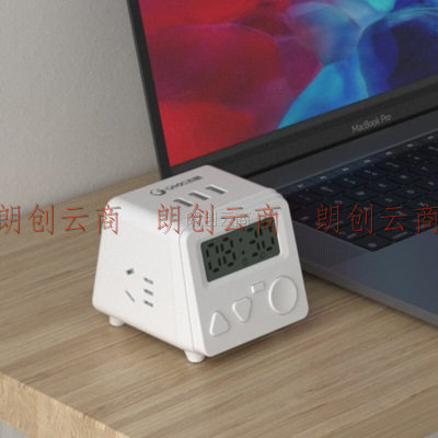 吉顺 定时插座学习工作定时器USB接口桌面插座 常规版 白