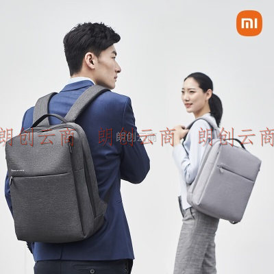 小米（MI）极简都市双肩包15.6英寸电脑包男女书包商务双肩背包深灰色
