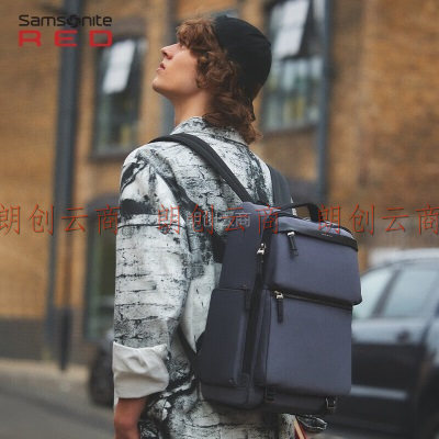 新秀丽（Samsonite）双肩包电脑包15.6英寸笔记本商务背包男书包旅行包大容量QK2灰色