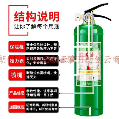 洪湖X联名款  950ml水基灭火器 新国标3C认证汽车用家用商用车载便携小型灭火器消防器材年检