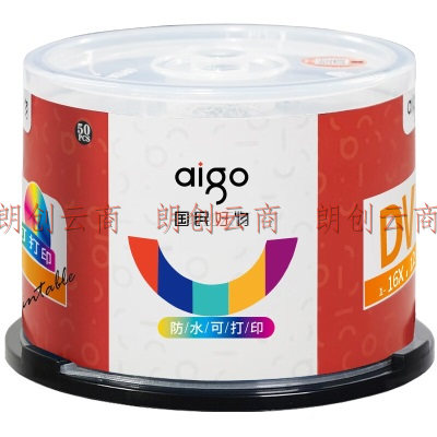 爱国者（aigo） DVD+R 空白光盘/刻录盘 16速4.7GB 桶装50片
