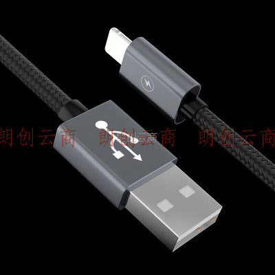 毕亚兹苹果数据线 20W快充 USB-A to Lightning苹果充电线锌合金1米黑
