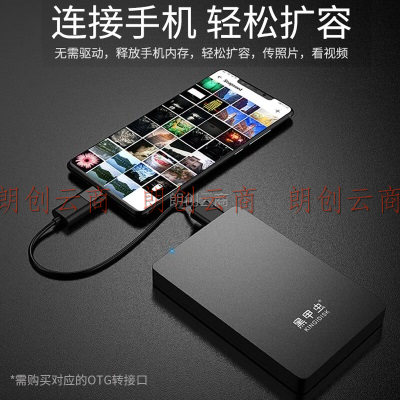 黑甲虫 (KINGIDISK) 80GB USB3.0 移动硬盘  H系列  2.5英寸 磨砂黑 简约便携 商务伴侣
