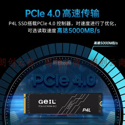 GeIL金邦 1TB SSD固态硬盘 M.2接口(PCIe 4.0 x4)NVMe SSD游戏高性能版