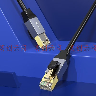 毕亚兹 超六类CAT6类网线 万兆网络连接线 工程家用电脑宽带监控纯铜屏蔽8芯双绞成品跳线 2米