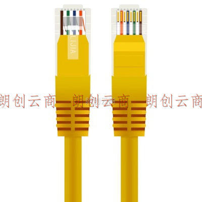 礼嘉（LIJIA）LJ-515Y 高速超五类网线CAT5e网络跳线非屏蔽成品网线八芯双绞百兆电脑连接线工程线 黄色 15米