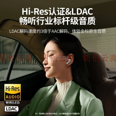 绿联HiTune T6真无线蓝牙耳机 ANC主动降噪音乐耳机 蓝牙5.3游戏耳机 通用苹果华为小米手机 15158