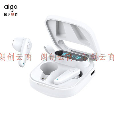 爱国者（aigo） T23真无线蓝牙耳机 半入耳式触控运动游戏跑步耳机 屏显电量 苹果华为小米oppo手机电脑通用
