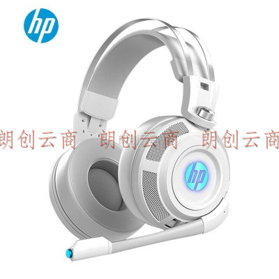 惠普（HP）H200S游戏耳机头戴式耳机有线耳机耳麦降噪立体声发光电竞吃鸡网课学习办公带线控 【标准版】白色