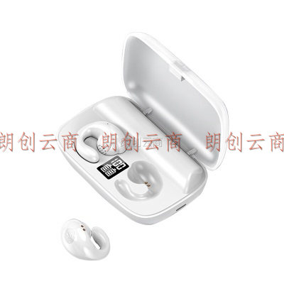 XAXR S19 夹耳式TWS迷你真无线蓝牙耳机不入耳运动长待机骨传导概念通话降噪耳麦华为苹果小米通用白色