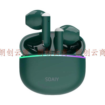 索爱（soaiy）SL35蓝牙耳机 真无线半入耳式跑步运动音乐耳机蓝牙5.3适用于苹果小米华为oppo 墨绿色