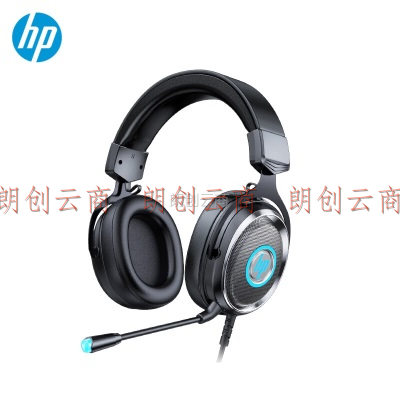 惠普（HP）H300头戴式耳机游戏电竞有线耳麦降噪台式笔记本立体声发光耳机网课学习办公USB口+3.5mm