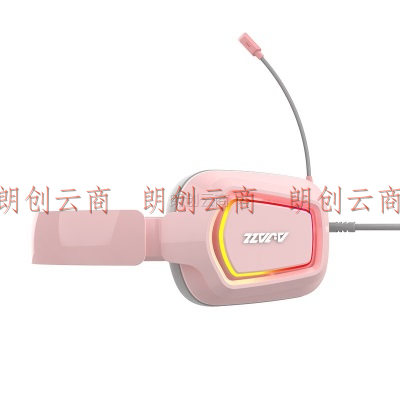 黑爵（AJAZZ）AX368头戴式游戏耳机 3.5mm接口 游戏耳麦 电竞耳机 RGB 轻量化设计 听声辩位 吃鸡耳机 粉色