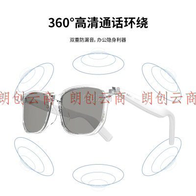 朗科智能音频眼镜感光变色镜片 蓝牙耳机 防尘防水 带麦可通话 苹果安卓手机通用可替换近视镜片 白色