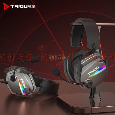 钛度（Taidu）THS310指挥者 游戏耳机头戴式 电竞耳麦 台式电脑笔记本 USB立体声 网咖电竞酒店专用 黑色