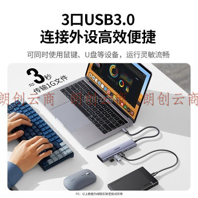 绿联Type-C扩展坞USB-C拓展坞转HDMI读卡器HUB分线器PD100W苹果电脑转换器通用Macbook华为小米笔记本iPad