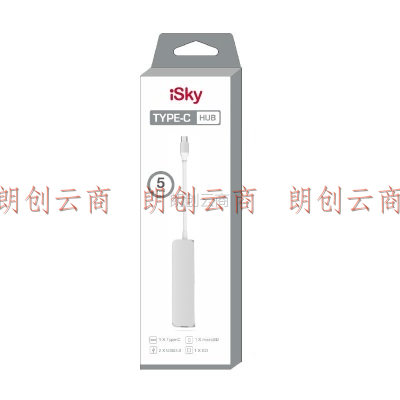 iSky Type-C转HDMI转换器接头 USB-C转Hub集分线读卡器笔记本电脑多功能连接线 铝壳银色 适用mate10三星s8