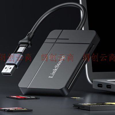 连拓 Type-C/USB高速OTG读卡器 USB-C4.0多功能SD/TF/CF/MS UHS-II2读卡器适用单反监控无人机手机存储内存卡