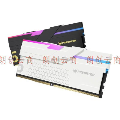 宏碁掠夺者（PREDATOR）32G(16G×2)套装 DDR5 7200频率 台式机内存条 Hermes冰刃系列 RGB灯条(C34) 石耀黑