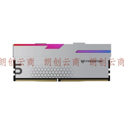 宏碁掠夺者（PREDATOR）32G(16G×2)套装 DDR5 6800频率 台式机内存条 Hermes冰刃系列 RGB灯条(C32) 银色