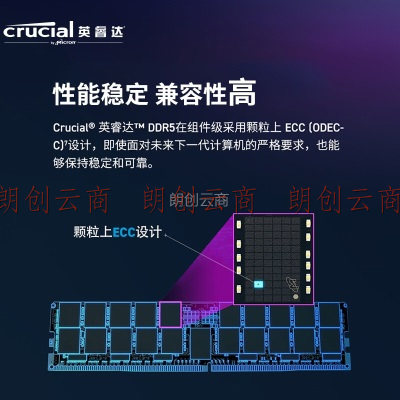 英睿达（Crucial）16GB（8GB×2）套装 DDR5 4800频率 台式机内存条 美光原厂颗粒