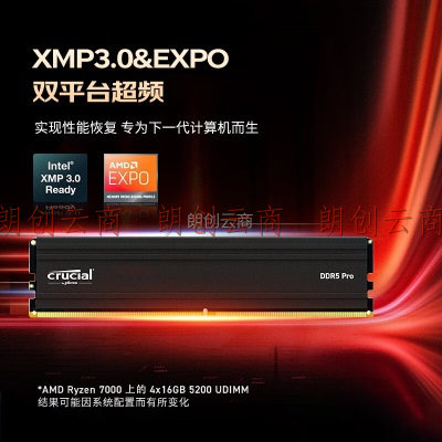 英睿达（Crucial）美光48GB（24GB×2）套装 DDR5 6000频率 台式机内存条Crucial Pro系列游戏马甲条 