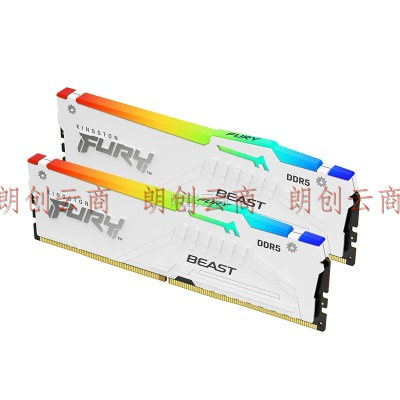 金士顿 (Kingston) FURY 64GB(32G×2) DDR5 6000 台式机内存条 Beast野兽 支持AMD EXPO超频 RGB灯条 白色款