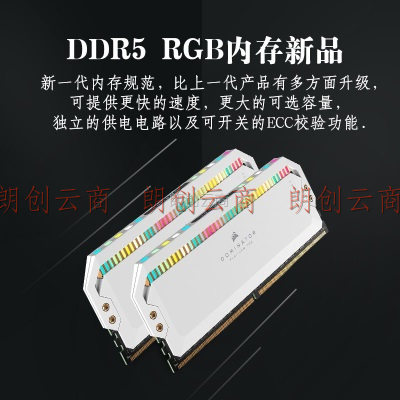 美商海盗船（USCORSAIR） 32GB(16G×2)套装 DDR5 6200 台式机内存条 统治者铂金 RGB灯条 炫目白 高端游戏型