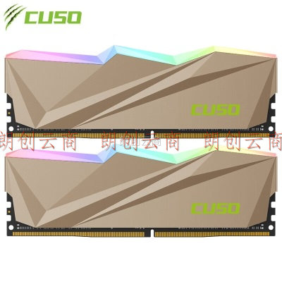 酷兽（CUSO）16GB(8Gx2)套装 DDR4  3200 台式机内存条 剑齿虎系列-金甲 RGB灯条
