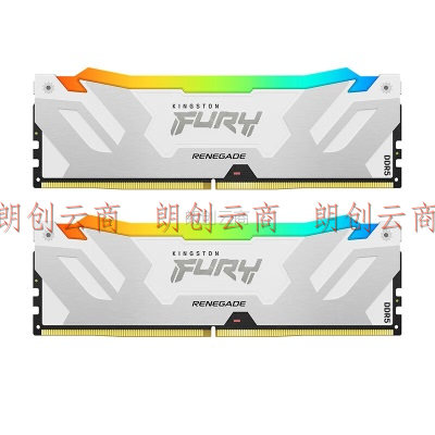 金士顿 (Kingston) FURY 32GB(16G×2)套装 DDR5 7200 台式机内存条 Renegade叛逆者 RGB灯条 骇客神条 白色款