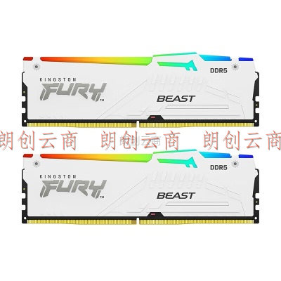 金士顿（Kingston） FURY台式机内存条 Beast野兽系 DDR5第五代内存白色 5600套条16G*2【灯条RGB白】