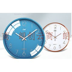 康巴丝（Compas）挂钟创意静音钟表客厅现代简约时钟 12英寸卧室石英钟表挂墙C2448 深咖色