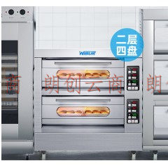 威尔宝WIBUR 烤箱商用大型烘焙 蛋糕坯披萨面包月饼蛋挞鸡翅平炉焗炉 二层四盘电烤箱 W-G-EB-J4D-Z (380V)