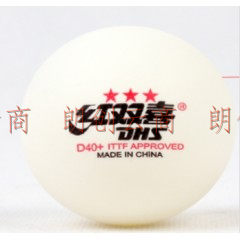 红双喜DHS乒乓球三星赛顶3星比赛球ABS新材料40+白色（10只装）