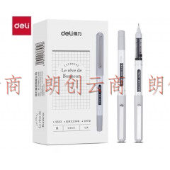 得力(deli)0.5mm全针管直液走珠签字笔学生考试中性笔 12支/盒DL-S653