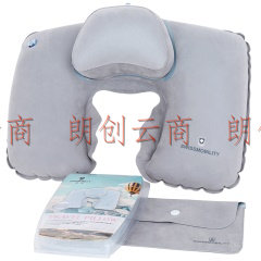 瑞动（SWISSMOBILITY）户外充气枕U型旅游枕头睡枕飞机旅行头枕MT-5655-14T00冷灰色