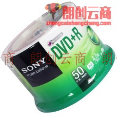 索尼（SONY）DVD+R 光盘/刻录盘 16速4.7G 桶装50片 空白光盘