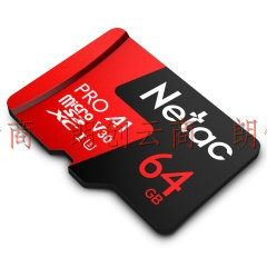 朗科（Netac）64GB TF（MicroSD）存储卡 A1 U3 V30 4K 高度耐用行车记录仪&监控摄像头内存卡