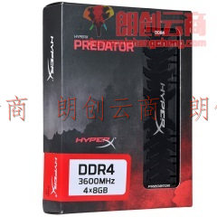 金士顿(Kingston) DDR4 3600 32GB(8G×4)套装 台式机内存条 骇客神条 Predator掠食者系列