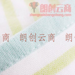 三利 纯棉纱布浴巾 A类标准 婴儿可用 柔软不掉毛裹身抹胸洗澡巾 70×140cm 森绿条纹