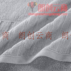 竹之锦 毛巾套装 竹浆纤维竖条缎档加厚成人大浴巾 70*140cm  灰