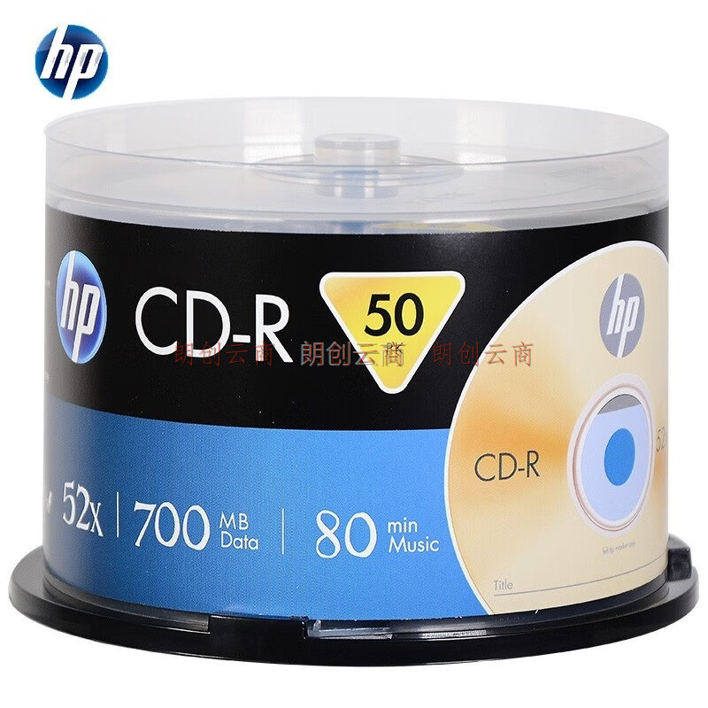 惠普(HP) CD-R 光盘/刻录盘 空白光盘 52速700MB 桶装50片